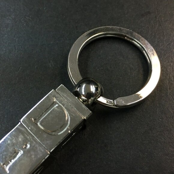 Christian Dior Logo Cube Motif Silver Tone Key Ring Charm - Picture 4 of 5